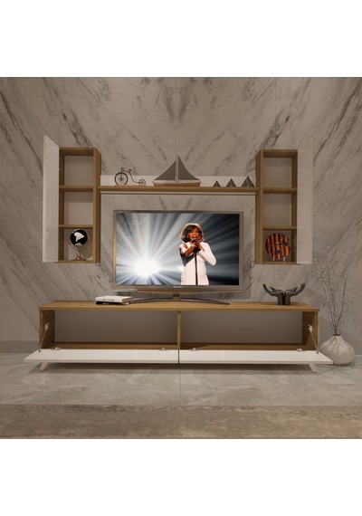 Decoraktiv Eko 5d Mdf Std Retro Tv Ünitesi Tv Sehpası Pera - Beyaz