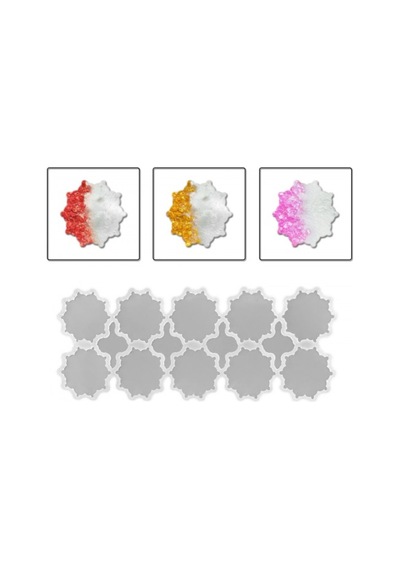 Epoksi Silikon Kalıp Dişli Motifli Magnet Kalıp 8 Cm 10 Lu Şeffaf