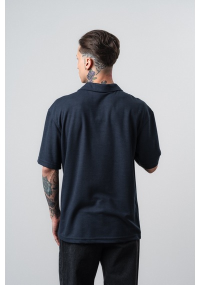 Respire Erkek Senor Yazılı Polo Yaka Regular Fit T-shirt Lacivert