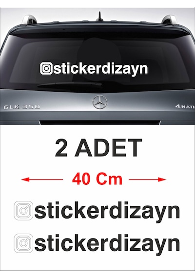 Kişiye Özel Instagram Sticker Araba Oto Motosiklet Karavan Sticker Etiket 00062 40 Cm