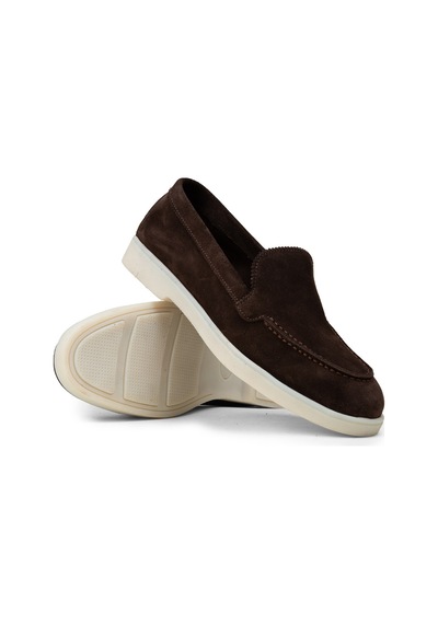 Deery Kadın Hakiki Süet Kahverengi Loafer Ayakkabı - 02039zkhvc01