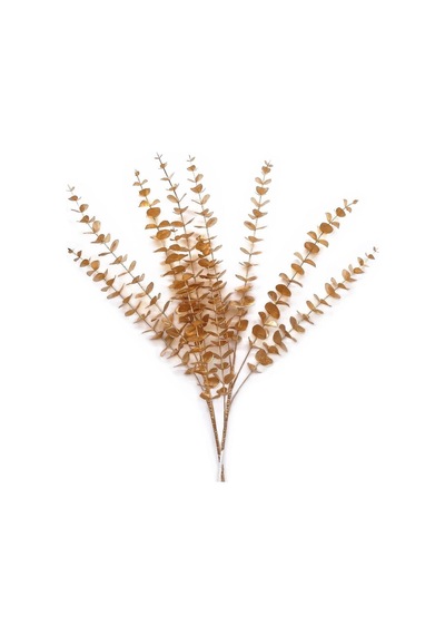 Yapay Çiçek Gold Altın Renk Okaliptus 3dallı Uzun Dal 76cm Eucalyptus