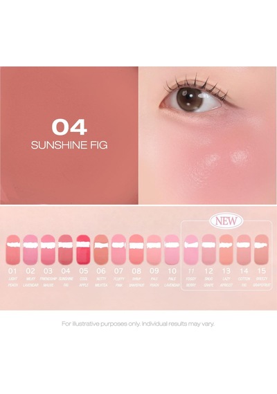 İnce Yapılı, Ciltle Bütünleşen, Pigmentli Likit Allık Syrupy Tok Cheek 04 Sunshine Fig Çok Renkli