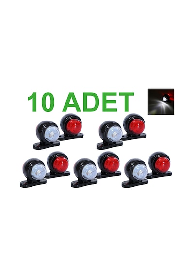 Gpr Takoz Lamba 10 Adet Kırmızı Beyaz Ledli Mini Takoz Lambası