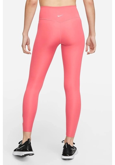 Nike One Dri Fit Big Double Swoosh Leggings 7/8 Toparlayıcı 2 İç Cepli Koyu Pembe Tayt Pembe