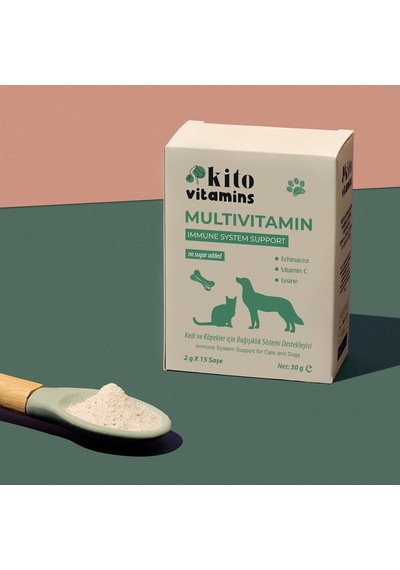 Kito Kedi Ve Köpekler İçin Multivitamin Bağışıklık Sistemi Tamamlayıcı 2g X 15 Saşe