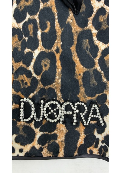 La Velina Büyük Beden Leopar Desenli Taş Yazı Ve Çiçek Aplik Detaylı Fermuarlı Kadın Ceket La Velina Büyük Beden Leopar Desenli Taş Yazı Ve Çiçek Aplik Detaylı Fermuarlı Kadın Ceket