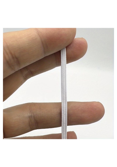 10+10 20 M Don Lastiği Beyaz Yassı Esnek Bel Lastiği Paça Lastik 7mm