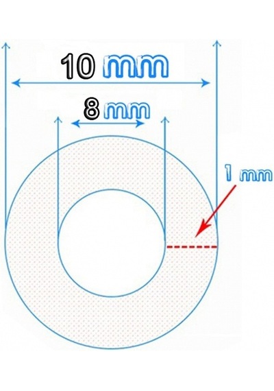 Aletçantam Şeffaf Terazi Hortumu İç Çap 8mm Termosifon Otomobil Kapı Fitili - 10mt