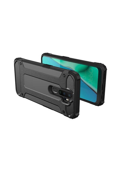 Noktaks - Oppo Uyumlu Oppo A5 2020 - Kılıf Çift Katman Zırh Tank Crash Military Kapak - Rose Gold