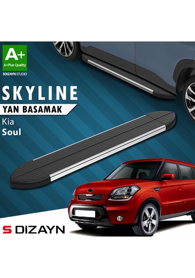 S-dizayn Kia Soul Skyline Krom Yan Basamak 173 Cm 2009-2014 A+ Kalite