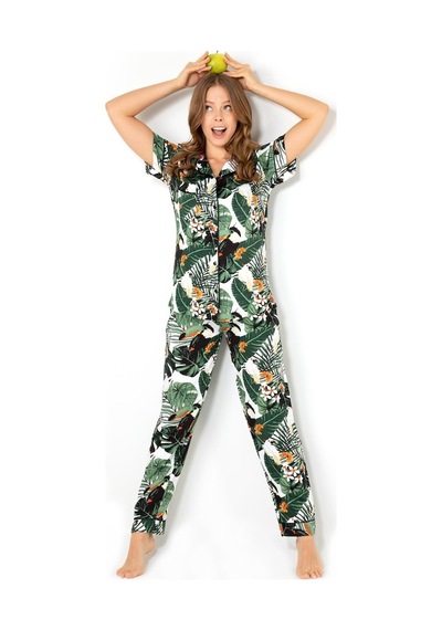 Doremi Ivied Kısa Kollu Bayan Pijama Takımı Çok Renkli