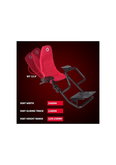 Gofpr-6021 Flex Pro Yarış Oyun Simülatörü Kokpiti - Kırmızı/siyah Kırmızı - Siyah