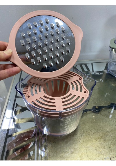 Sıkacak Ve Rende Seti - Çok Amaçlı Rende Ölçüm Kabı Narenciye Limon Sıkacağı Pembe Pudra