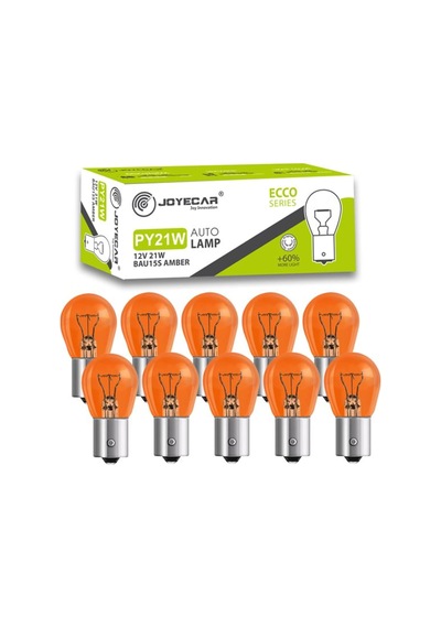 Py21w Bau15s Amber Ecco Series Otomobil Lambası, 12v 21w,%60 Daha Fazla Işık, Turuncu, 10'lu Paket