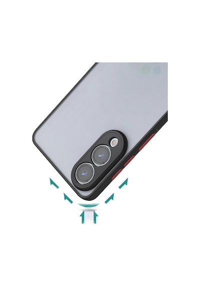 Oppo Reno 11f 5g Kılıf Arkası Buğulu Kenarları Renkli Sert Premium Silikon Kapak Rcv/hux Siyah