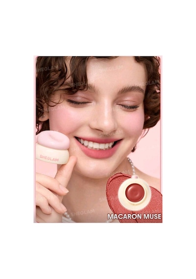 Sheglam Bounce Putty Pocket Lip Pot - Macaron Muse 2 Si 1 Arada Ruj Allık Pembe