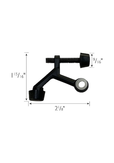 Menteşe Pimi Kapı Durdurucu Duvar Koruyucu, Kauçuk Uçlu Design House Mat Siyah Ayarlanabilir Kapı Durdurucuları, 1