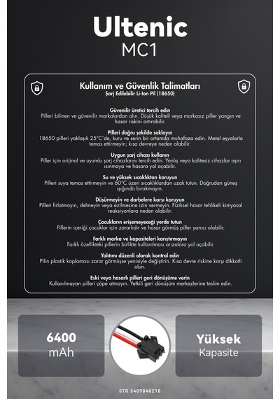 Ultenic Mc1 6400mah Robot Süpürge Bataryası K.k