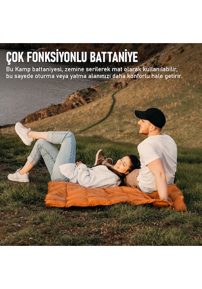 Haegs Kamp Battaniyesi - Dış Mekan Hafif Kompakt Seyahat Yorganı Kamp Yürüyüş Outdoor Şal, Battaniye 200-150 Cm Gri