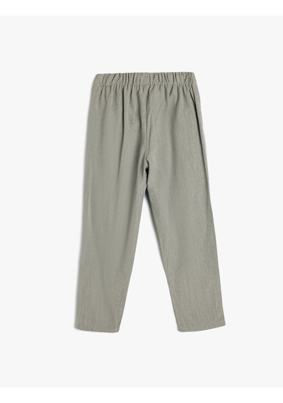 Koton Chino Okul Pantolonu Cep Detaylı Dar Kesim Gri 5wkg40001aw Gri