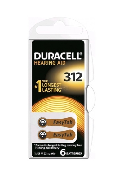 Duracell Hearing Aid 312 a312 - 6 Adet