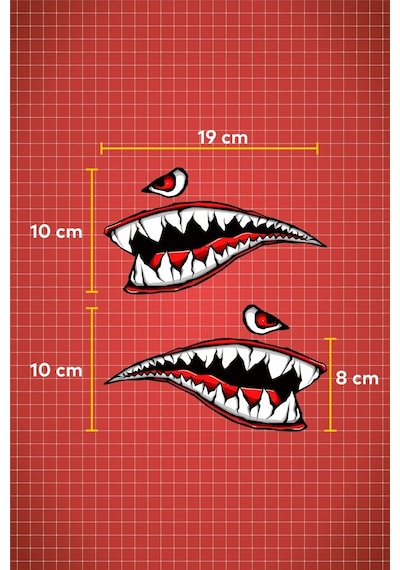 19 X 10 Cm Köpek Balığı Shark Sticker Motor Araba Kask Laptop Sticker