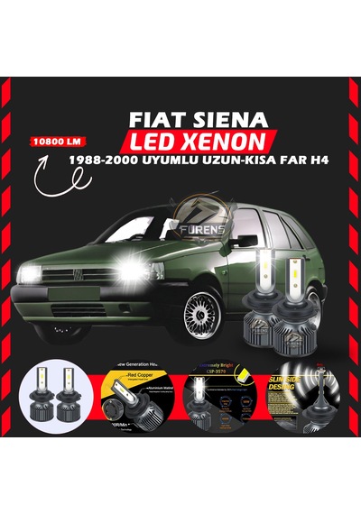 Fiat Tipo Uzun - Kısa Faruyumlu Şimşek Etkilii Led Xenon Premium Series H4