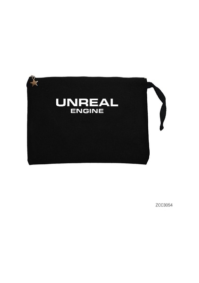 Zepplin Giyim Unreal Engine Siyah Clutch Astarlı Cüzdan / El Çantası Siyah