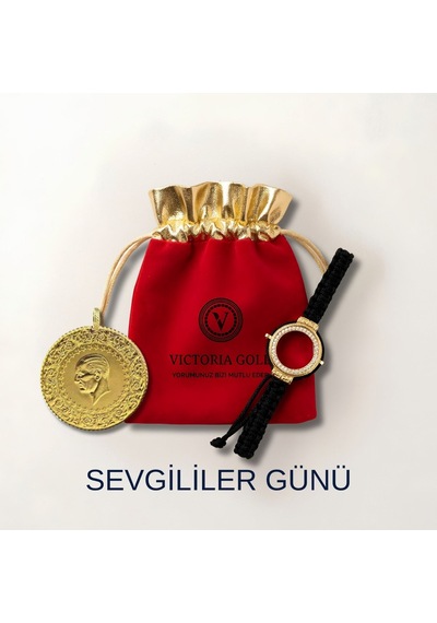 Çeyrek Altın Eski Tarihli Kulplu 22 Ayar Sevgililer Gününe Özel Bileklik Hediye