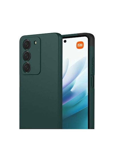 Xiaomi Redmi 15 4g Kılıf Biye Yumuşak Silikon Case Koyu Yeşil