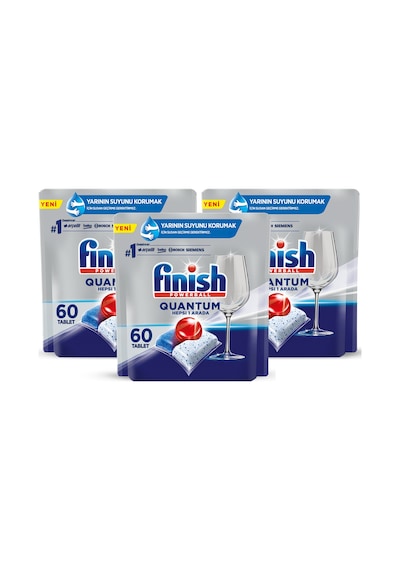 Finish Quantum 180 Kapsül Bulaşık Makinesi Deterjanı 3 x 60 Tablet