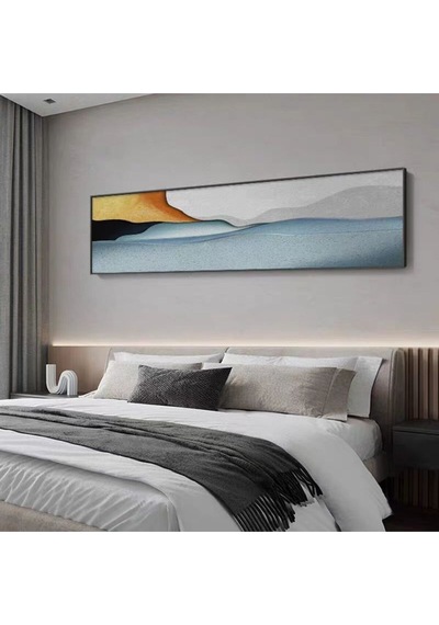 Yatak Odası El Yapımı Yağlı Boya Tablo 165x64cm