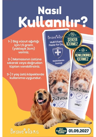Yetişkin Köpekler İçin Multivitamin Malt Macunu Gelişim Tamamlayıcı Ve Zindeliklı Yaşam Formülü
