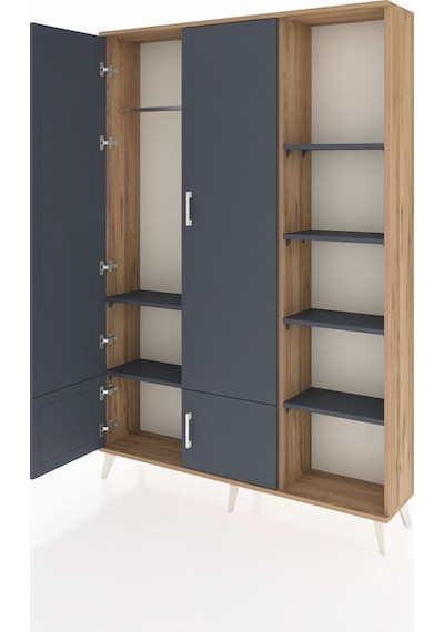Arges Dolap 6 Raflı 4 Kapaklı Tek Askılı 132x30x195 Çam-antrasit/antrasit Antrasıt/antrasıt Arges Dolap 6 Raflı 4 Kapaklı Tek Askılı 132x30x195 Çam-antrasit/antrasit Antrasıt/antrasıt