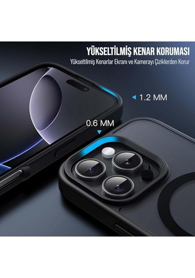 Uyumlu 16 Pro Max Kılıf Şarj Özellikli Sıvı Teknolojili Silinebilir Sert Kivi Kap Bej Diğer
