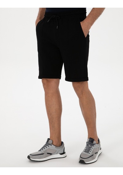 Pierre Cardin Siyah Regular Fit Örme Şort 50310567-vr046