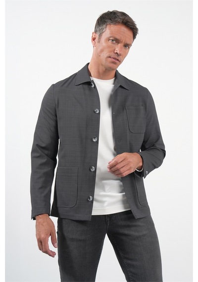 İmza Füme Berberi Yaka Slim Fit Esnek Mont 1007260154 Antrasit
