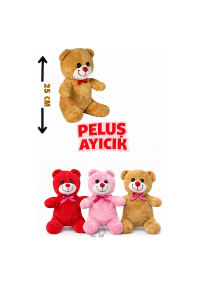 Peluş Ayıcık 25cm Kırmızı