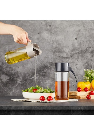 Yağlık Sos Şişesi Qlux Cam Yağlık Kapaklı Yağlık 500 Ml C-00413 Ev Lokanta Cafe Yağlık Sosluk Bej Diğer