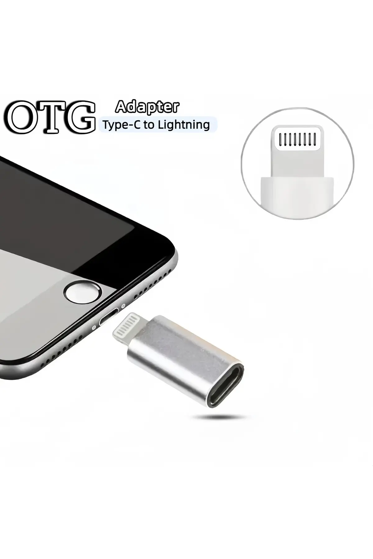 İphone 8-pin Otg Micro Usb To Apple iPhone Uyumlu  Lightining Şarj Çevirici Dönüştürücü Adaptör Gri 1