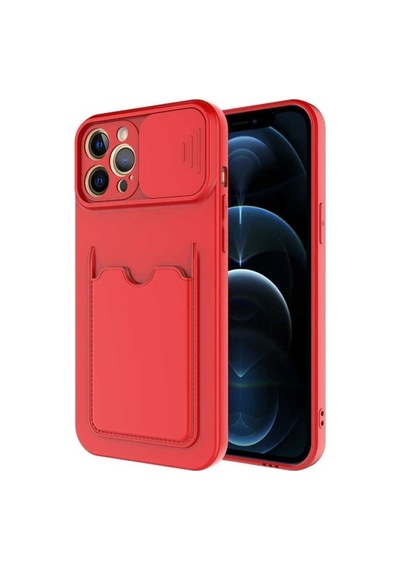 Apple Uyumlu iPhone 12 Pro Kılıf Zore Kartix Kapak Kırmızı