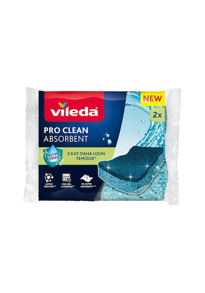 Pro Clean Aktif Enzimli Viskoz Sünger, 2 Li Paket