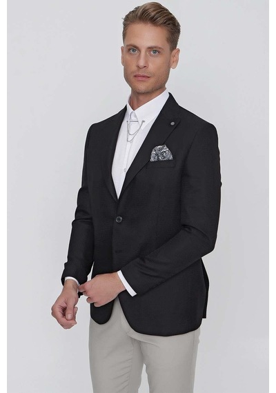 Efor C 630 Slim Fit Siyah Spor Ceket Siyah