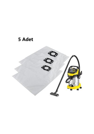 Karcher Wd4 - Wd5 - Wd6 Uyumlu Süpürge Toz Torbası 5 Adet