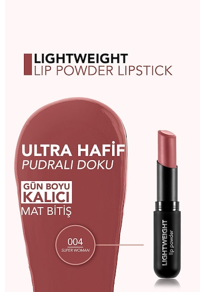 Flormar Lightweight Lip Powder Kurutmayan Mat Stick Ruj 004 Super Woman