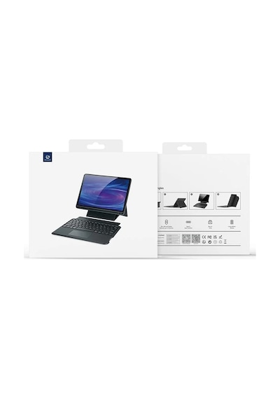Dux Ducıs Samsung Galaxy Uyumlu Tab S9 + Ayrılabilir Bluetooth Klavye T