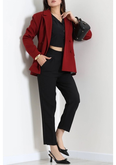 Modi Blazer Ceket Bordo - 8797.179. Açık Bordo