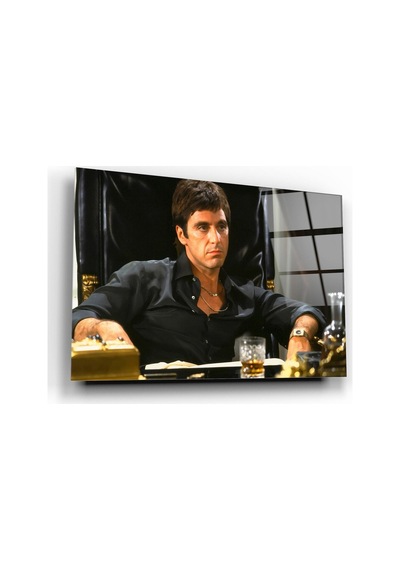 Tony Montana Cam Tablo Şık Duvar Tablosu Solmayan Canlı Renkler Mutfak Ve Yemek Alanı Ev Hediyesi Parlak Cam Yüzey Salon Ve Oturma Odası