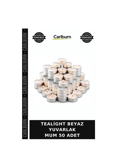 Özel Seri Tealight Beyaz Yuvarlak Mum 50 Adet Masa Tasarım Organizasyon Çok Renkli